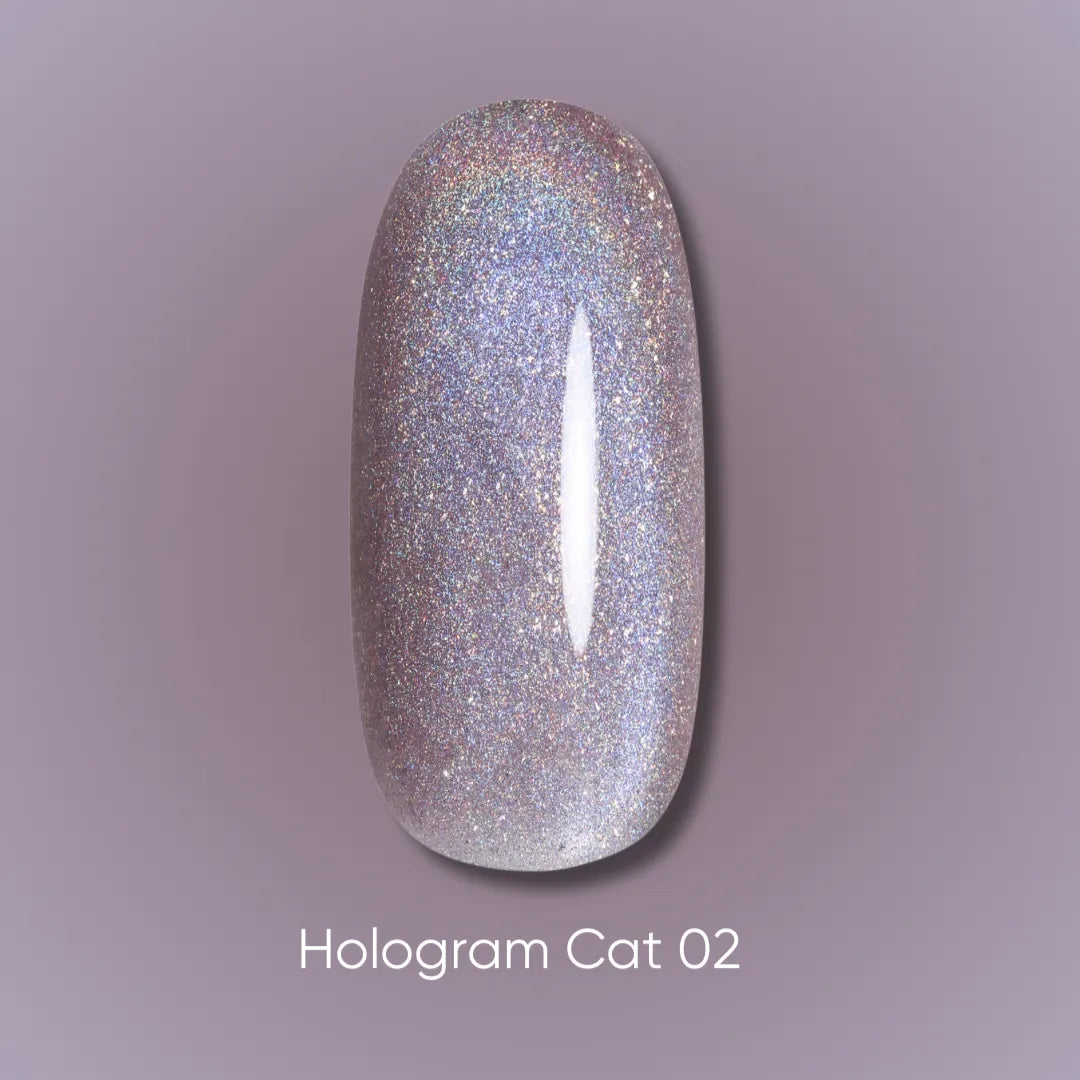 Dark gel polish Hologram cat 02, 6 ml (TPO Free)