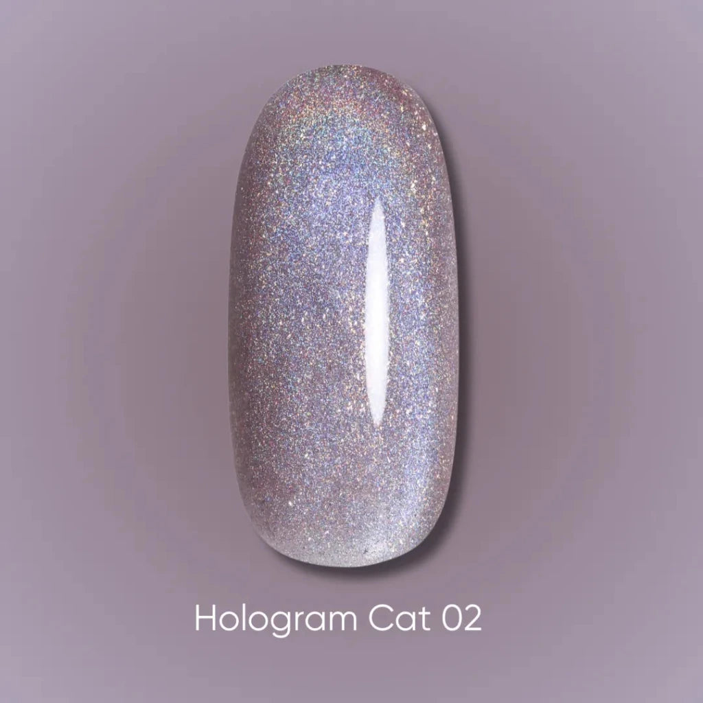 Dark gel polish Hologram cat 02, 6 ml (TPO Free) - Level Up Beauty Supply