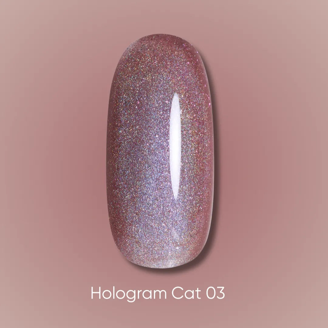 Dark gel polish Hologram cat 03, 6 ml (TPO Free)