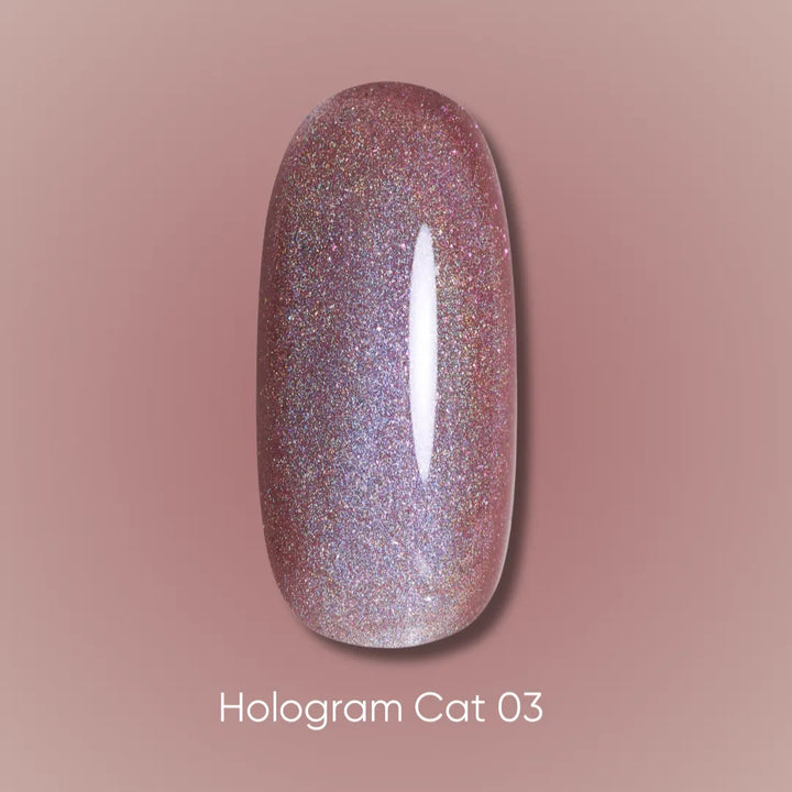 Dark gel polish Hologram cat 03, 6 ml (TPO Free)