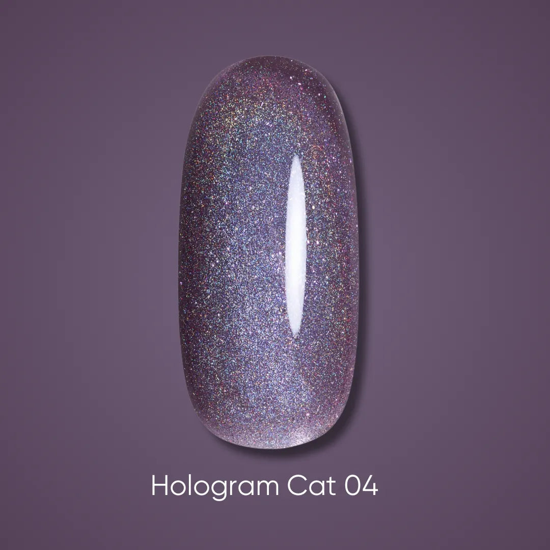 Dark gel polish Hologram cat 04, 6 ml (TPO Free)