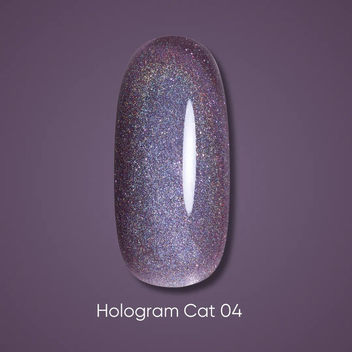 Dark gel polish Hologram cat 04, 6 ml (TPO Free)