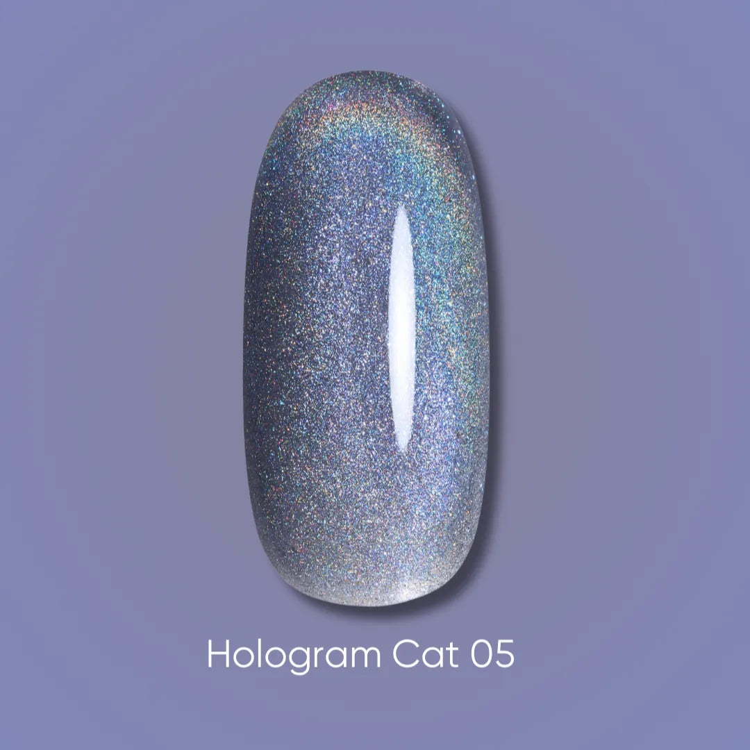 Dark gel polish Hologram cat 05, 6 ml (TPO Free)