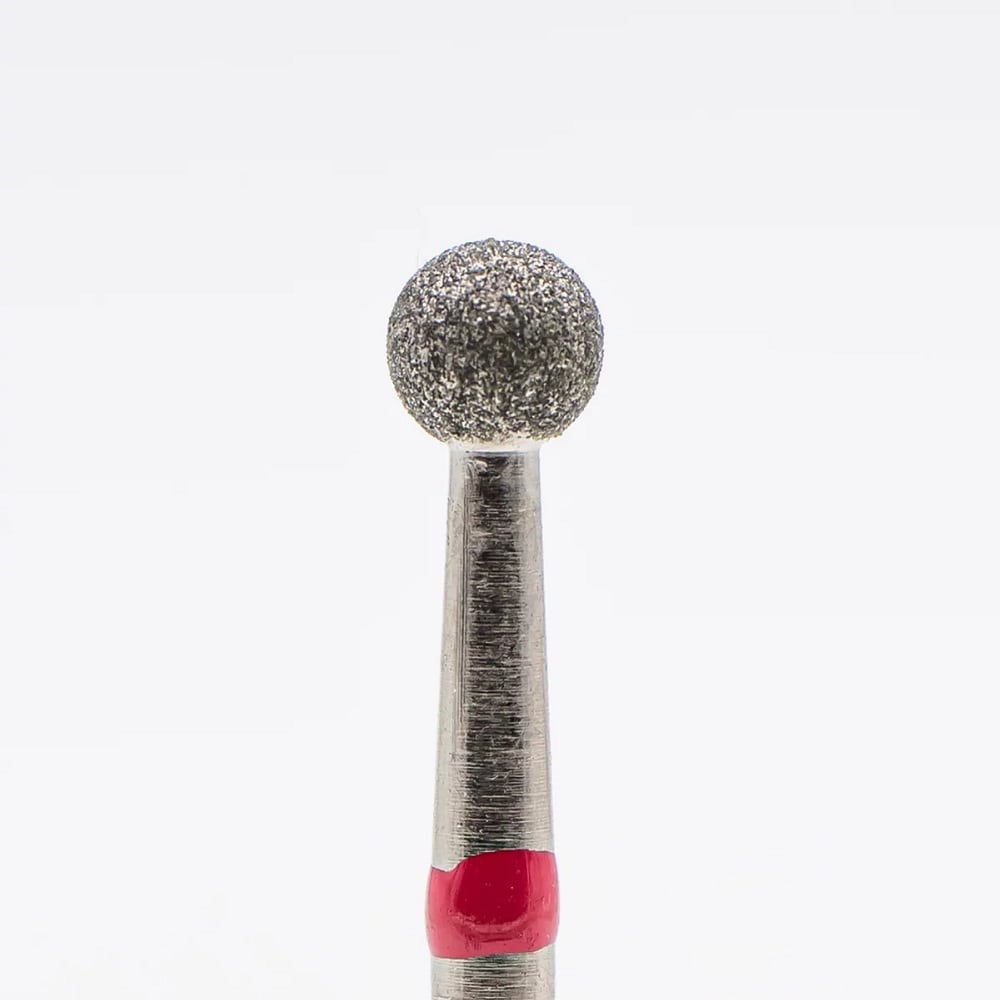 Diamond nail bit, Ball 4.0 - Fine (Red) - Level Up Beauty Supply