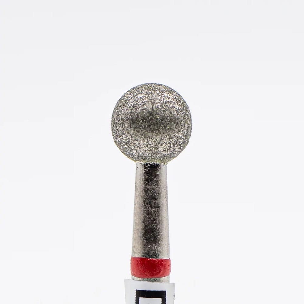 Diamond nail bit, Ball 5.0, Fine (Red) - Level Up Beauty Supply
