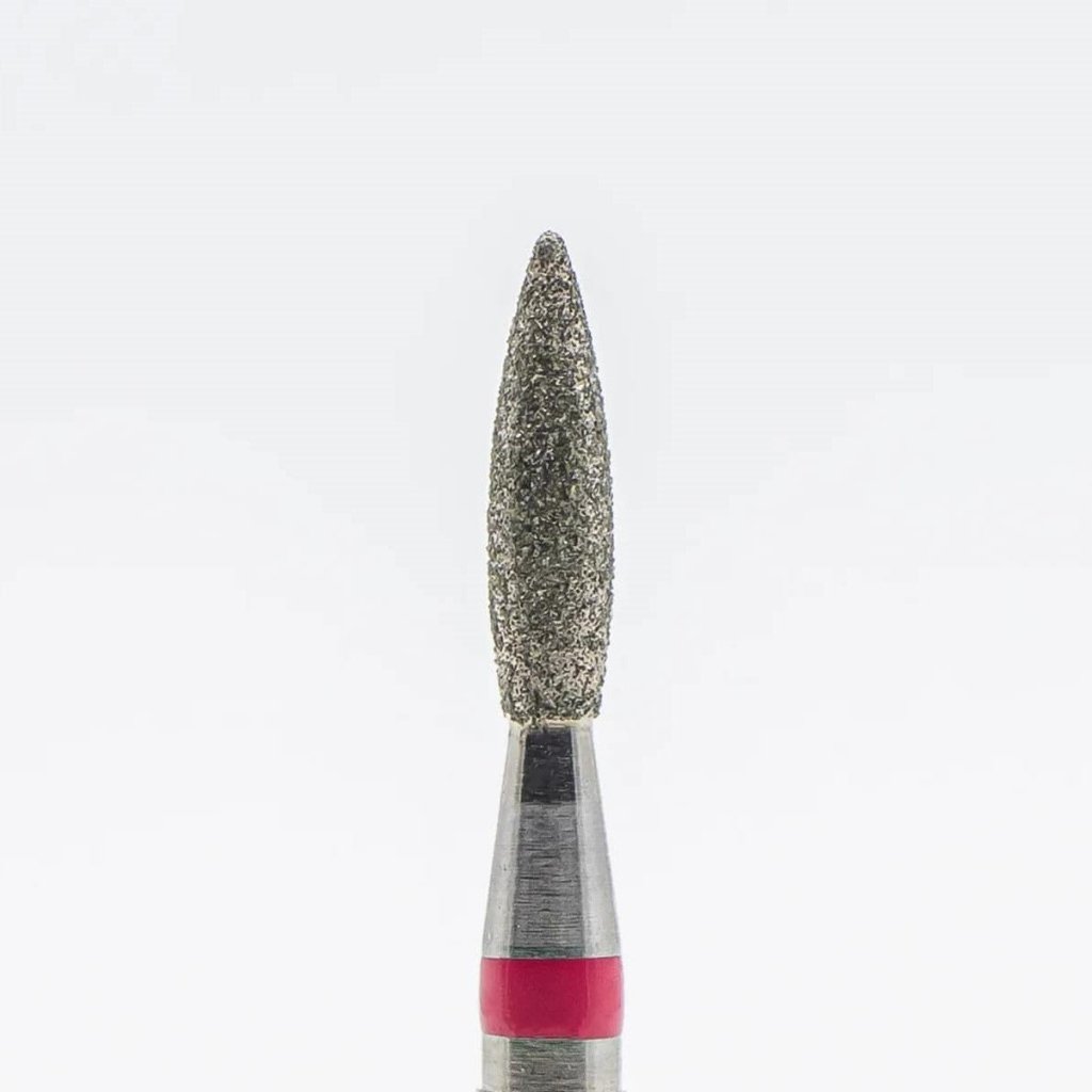 Diamond nail bit, Flame 2.1 - Fine (Red) (D-124/3) - Level Up Beauty Supply