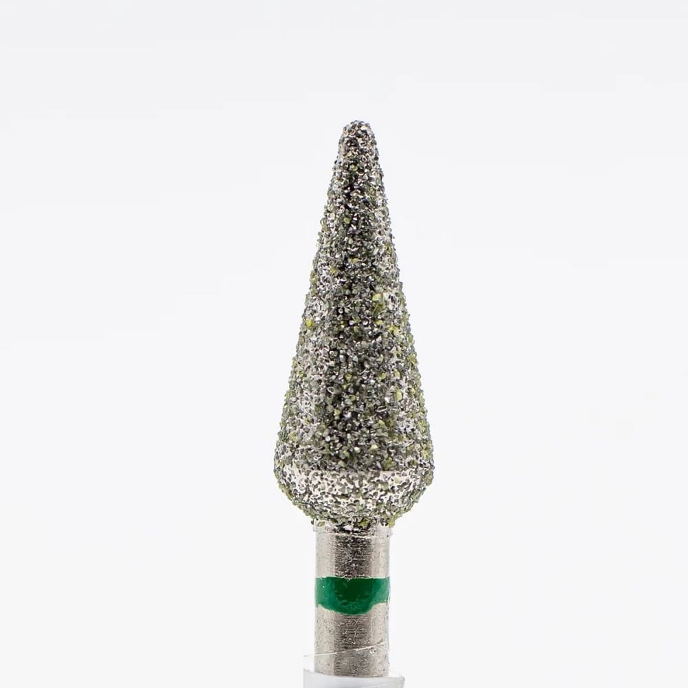 Diamond nail bit, Large Candle - Coarse (Green) (D-35) - Level Up Beauty Supply