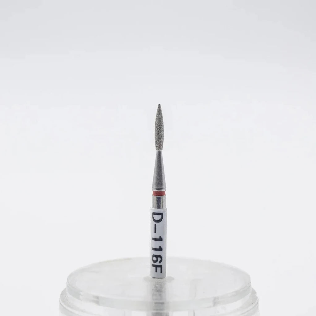 Diamond nail bit, Pointy Flame 1.6 - Fine (D - 116) - Level Up Beauty Supply