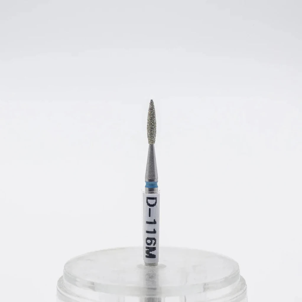 Diamond nail bit, Pointy Flame 1.6 - Medium (D - 116) - Level Up Beauty Supply