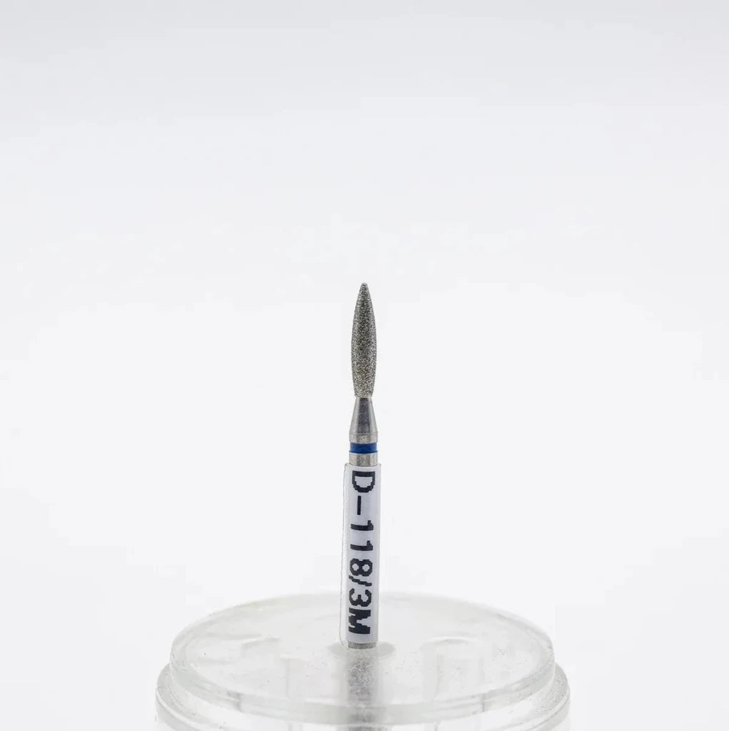 Diamond nail bit, Pointy Flame 2.0 - Medium (D - 118/3) - Level Up Beauty Supply