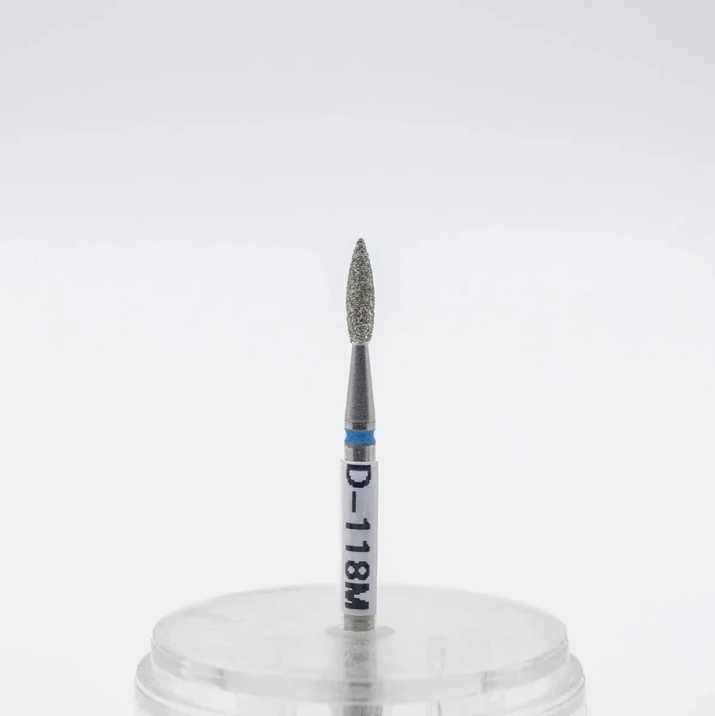 Diamond nail bit, Pointy Flame 2.1 - Medium (D - 118) - Level Up Beauty Supply