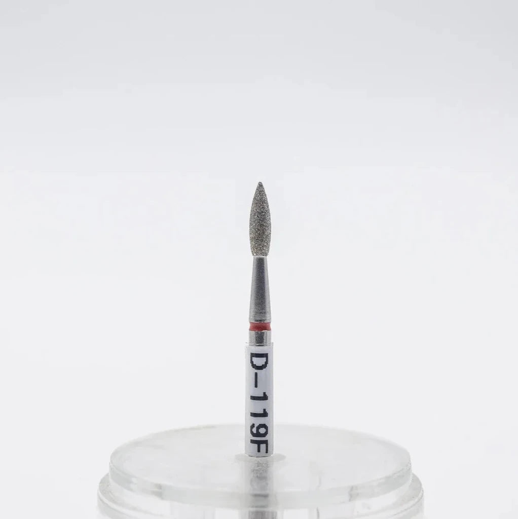 Diamond nail bit, Pointy Flame 2.3 - Fine (D - 119) - Level Up Beauty Supply