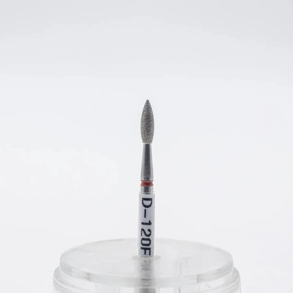 Diamond nail bit, Pointy Flame 2.5 - Fine (D - 120) - Level Up Beauty Supply