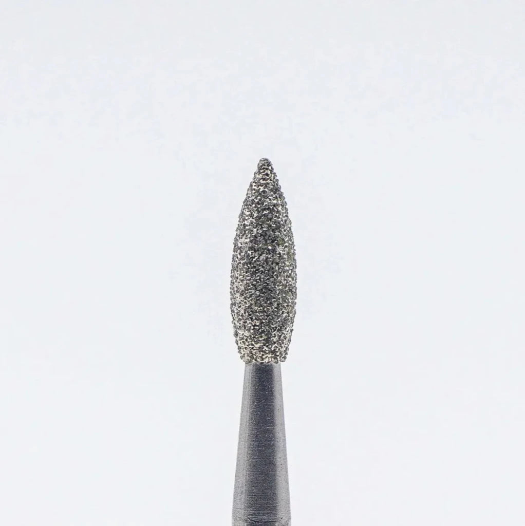 Diamond nail bit, Pointy Flame 2.5 - Medium (D - 120) - Level Up Beauty Supply