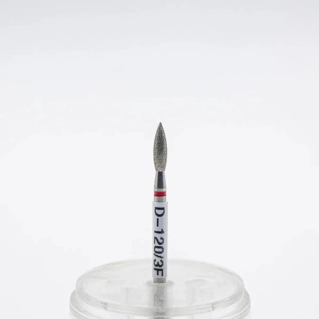 Diamond nail bit, Pointy Flame 2.6 - Fine (D - 120/3) - Level Up Beauty Supply