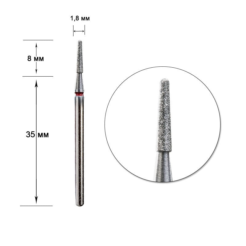 STALEKS Diamond nail bit, Rounded Cone 1.8 - Fine (FA70R018/8) - Level Up Beauty Supply