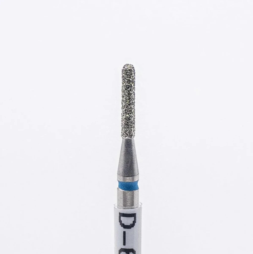 Diamond nail bit, Rounded Cylinder 1.4 - Medium (Blue) D - 64 - Level Up Beauty Supply