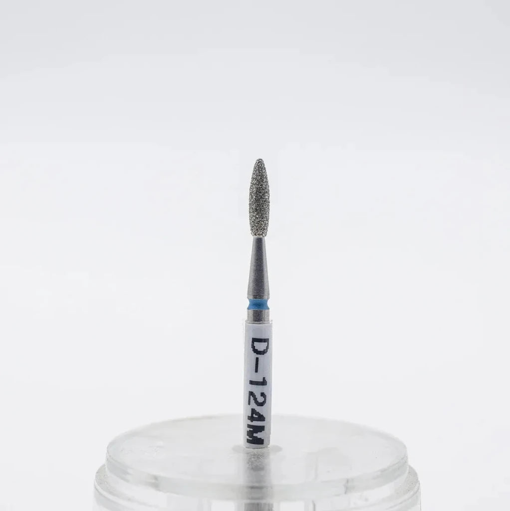 Diamond nail bit, Rounded Flame 2.1 - Medium (D - 124) - Level Up Beauty Supply