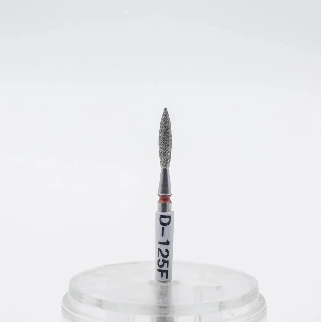 Diamond nail bit, Rounded Flame 2.3 - Fine (D - 125) - Level Up Beauty Supply