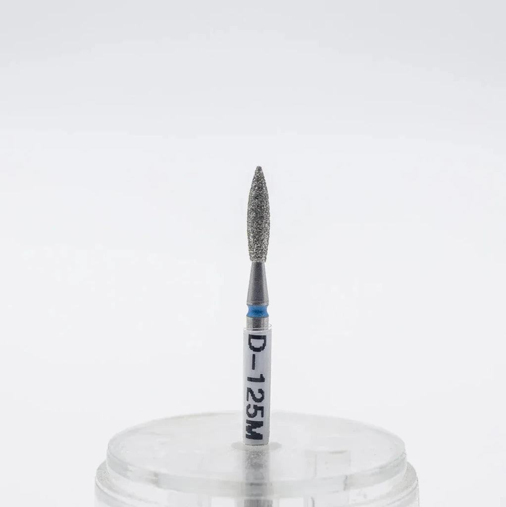 Diamond nail bit, Rounded Flame 2.3 - Medium (D - 125) - Level Up Beauty Supply