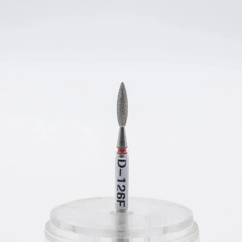 Diamond nail bit, Rounded Flame 2.5 - Fine (D - 126) - Level Up Beauty Supply