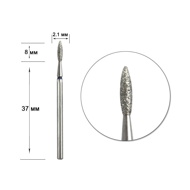 STALEKS Diamond nail bit, Rounded Tip Flame 2.1 Medium (FA10B021/8) - Level Up Beauty Supply