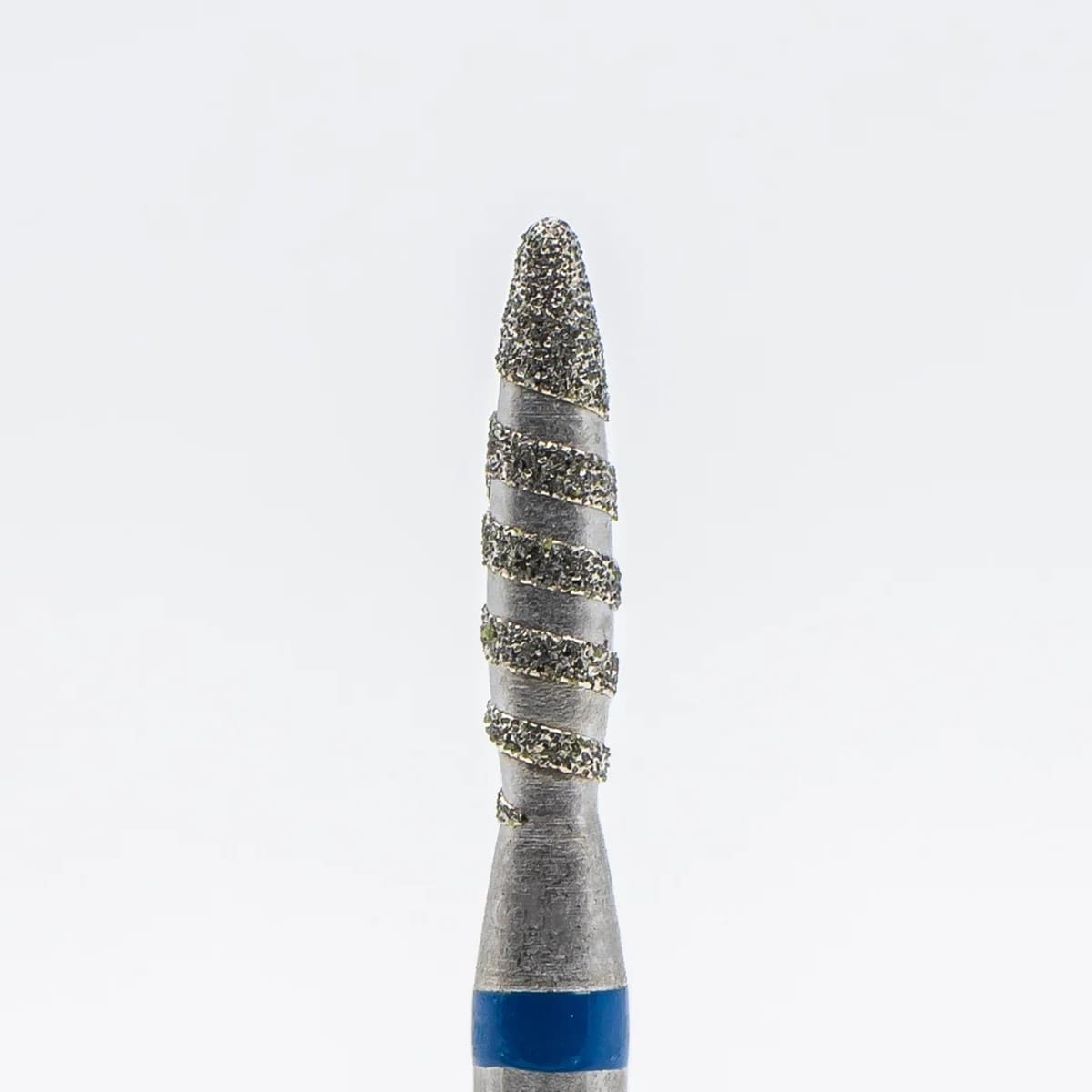 Diamond nail bit, Rounded Tip Flame TORNADO 2.1 - Medium (Blue) (D-142T) - Level Up Beauty Supply