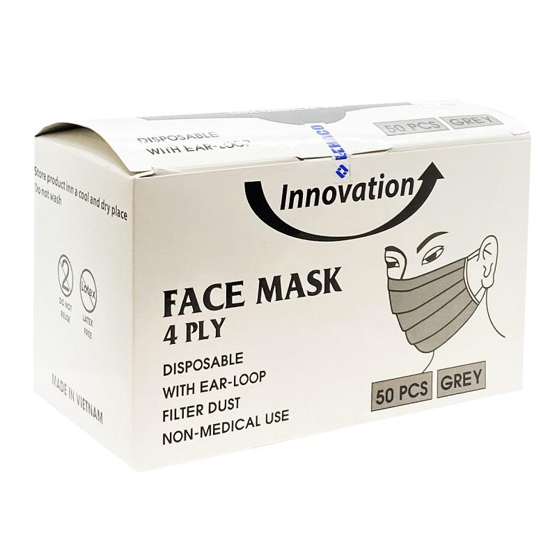 Disposable 4 Ply Grey Face Mask (Non-medical), 50pcs