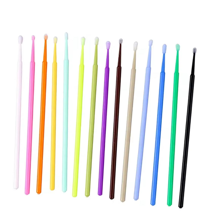 Disposable Micro Brush Applicators for Lashes & Brows - Black, 100 pcs