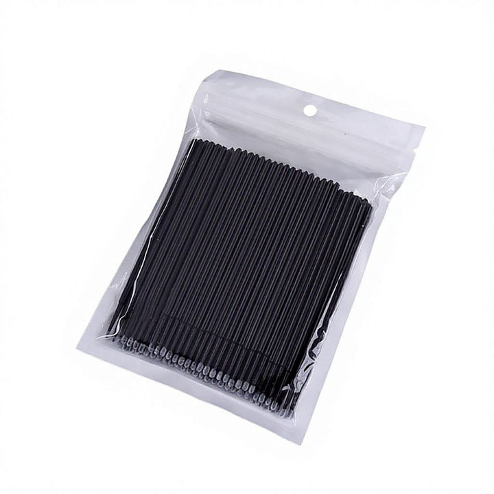 Disposable Micro Brush Applicators for Lashes & Brows - Black, 100 pcs