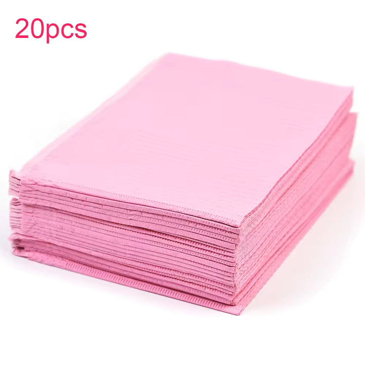 Disposable Waterproof Beauty Bibs - Pink, 20 pcs