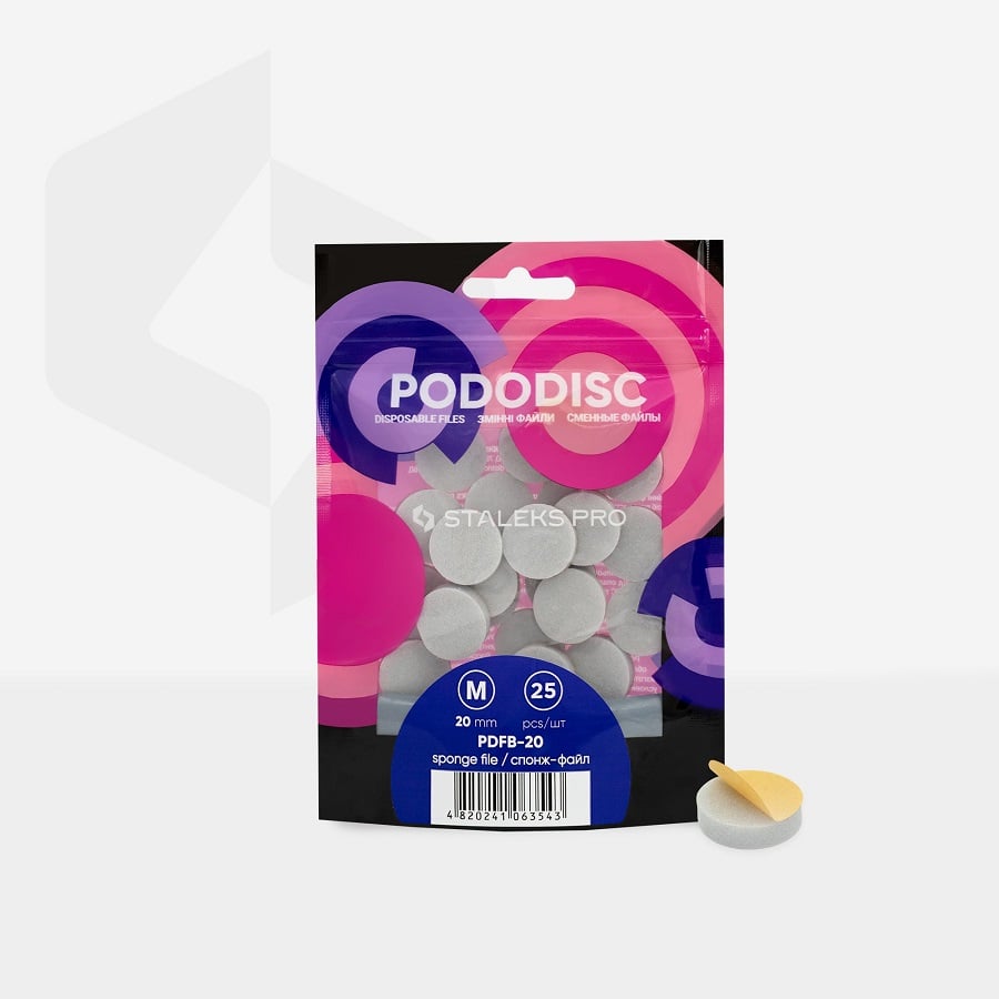STALEKS Disposable replacement stickers buffer for PODO DISK 20 mm 320 grits, 25pcs - Level Up Beauty Supply
