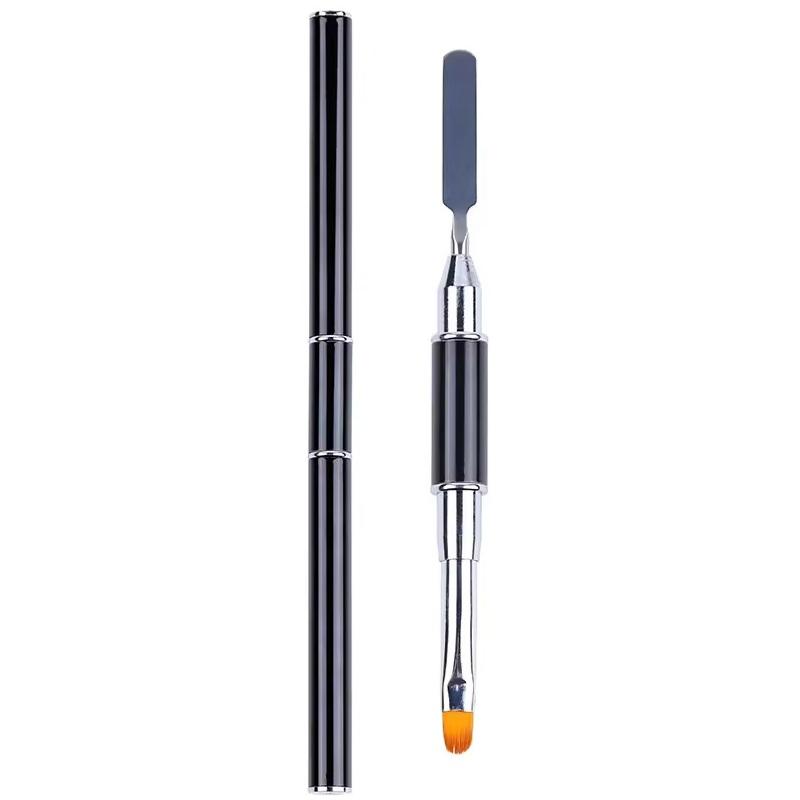 Double - sided Brush for Polygel with Spatula - Level Up Beauty Supply