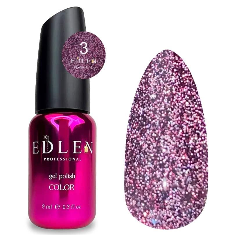 EDLEN Color Gel Polish Flash Fire 003, 9 ml - Level Up Beauty Supply