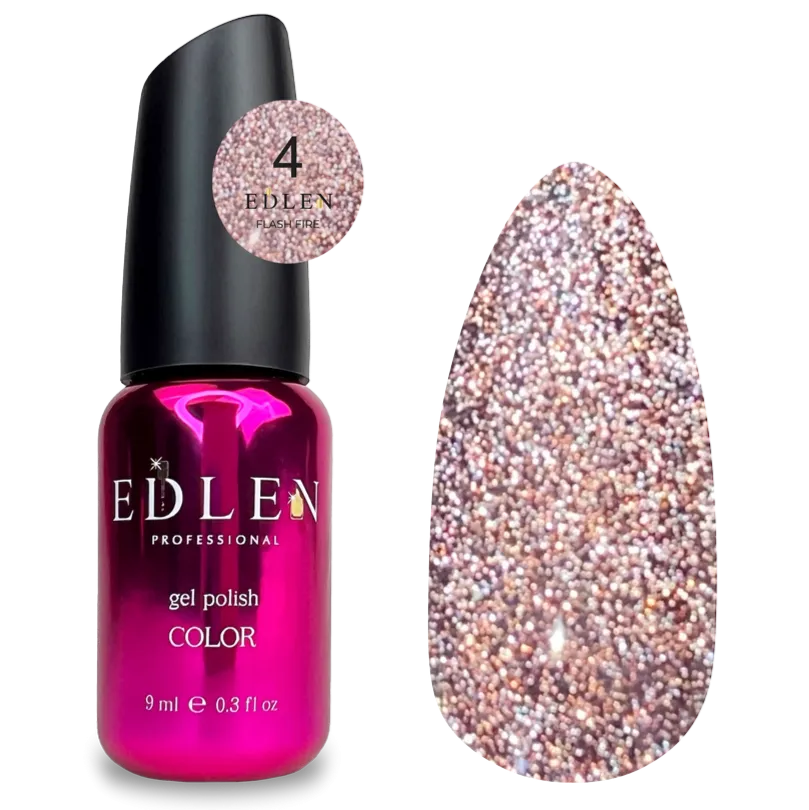 EDLEN Color Gel Polish Flash Fire 004, 9 ml - Level Up Beauty Supply