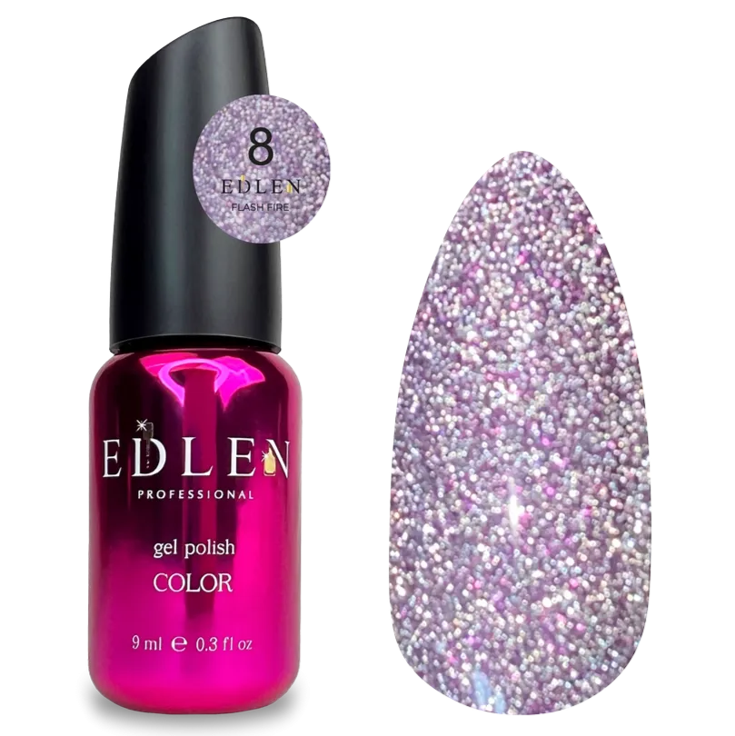 EDLEN Color Gel Polish Flash Fire 008, 9 ml - Level Up Beauty Supply