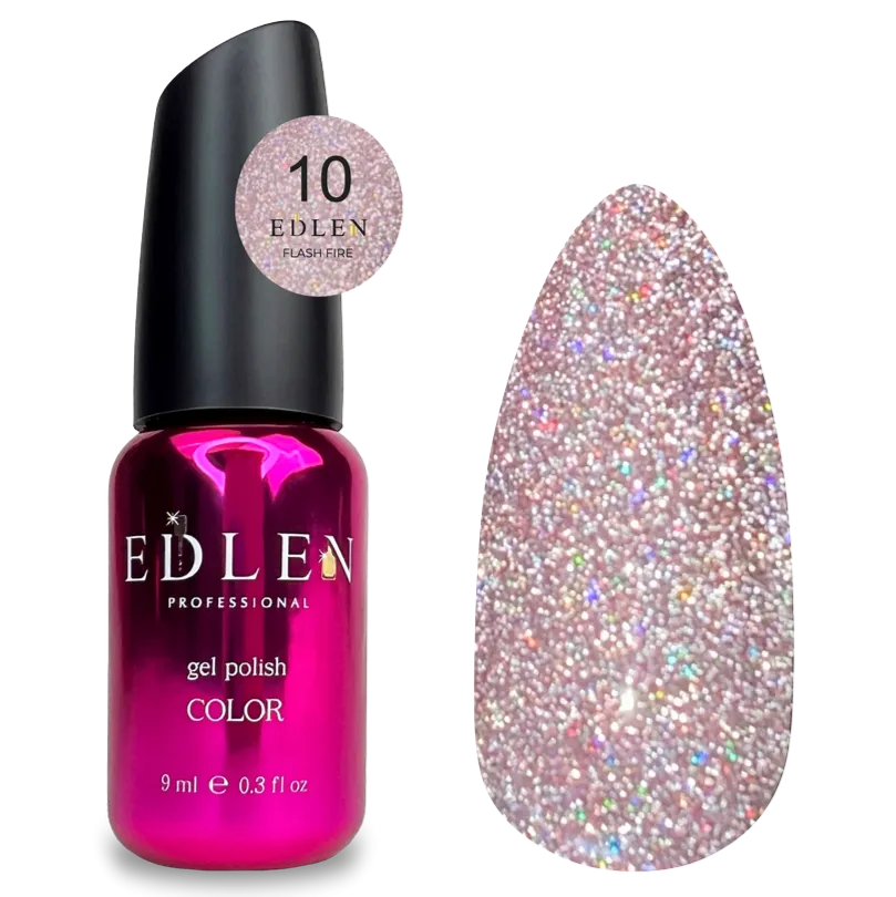 EDLEN Color Gel Polish Flash Fire 010, 9 ml - Level Up Beauty Supply