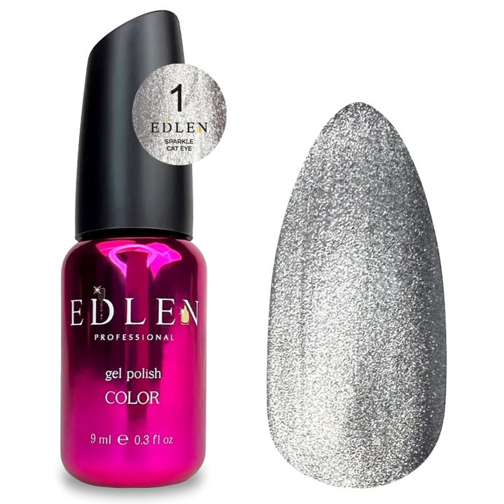 EDLEN Color Gel Polish Sparkle Cat #001, 9 ml