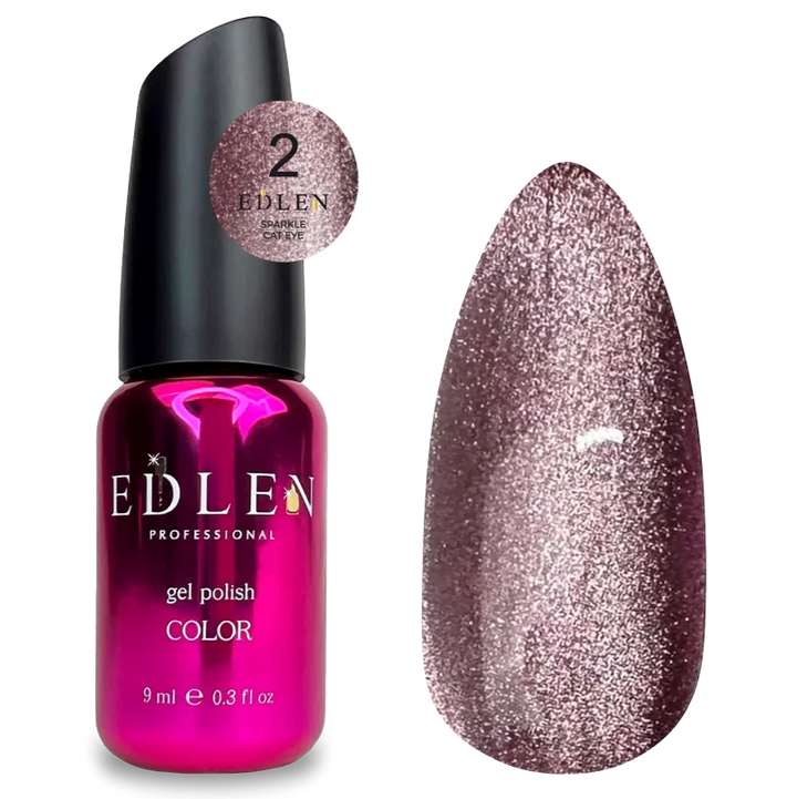 EDLEN Color Gel Polish Sparkle Cat #002, 9 ml