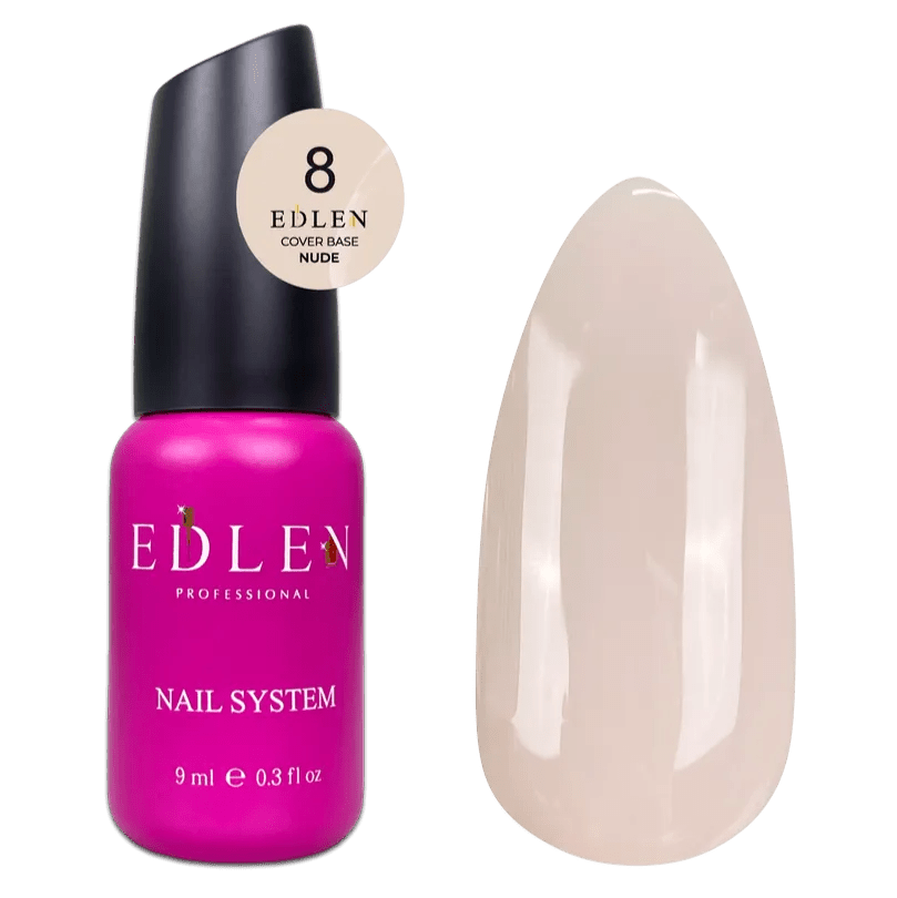 EDLEN Cover Base Nude 08, 9 ml - Level Up Beauty Supply