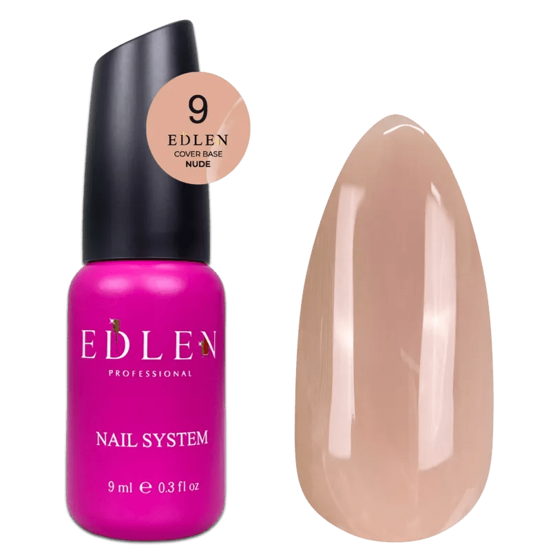 EDLEN Cover Base Nude 09, 9 ml - Level Up Beauty Supply