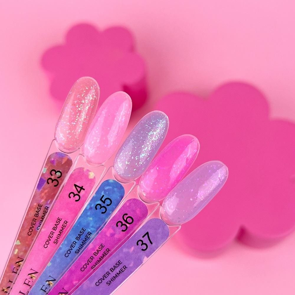 EDLEN Cover Base Shimmer 37, 9 ml - Level Up Beauty Supply