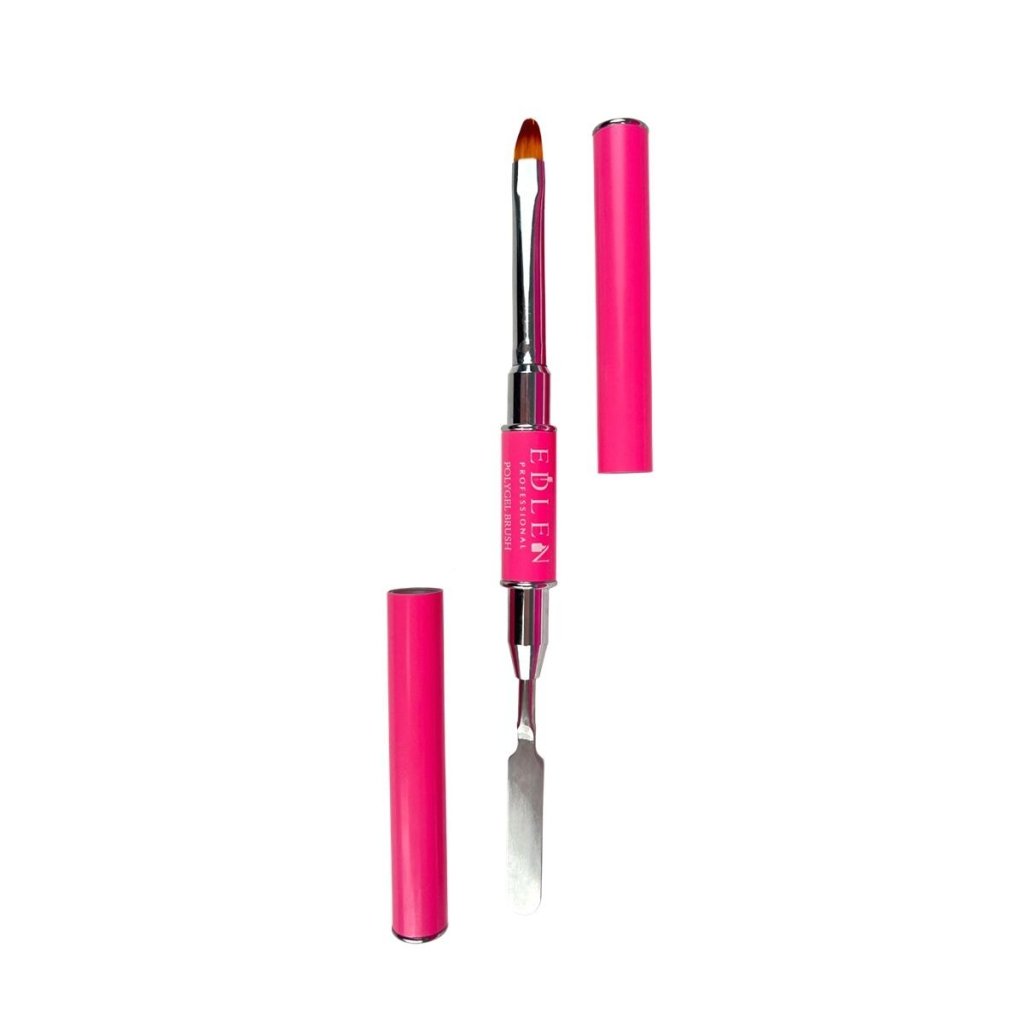 EDLEN Double - sided Brush for Poly Gel with Spatula - Level Up Beauty Supply