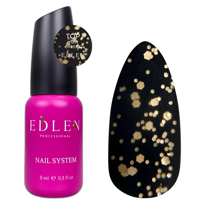 EDLEN Matt Top Coat Cheers, 9 ml - Level Up Beauty Supply