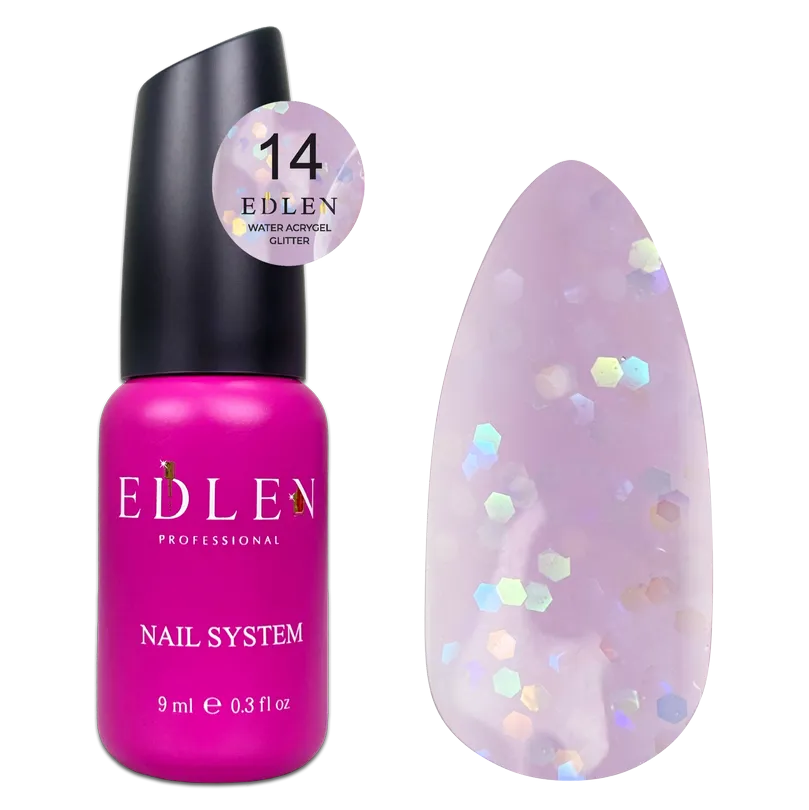 EDLEN Water Acrygel Glitter #14, 9 ml