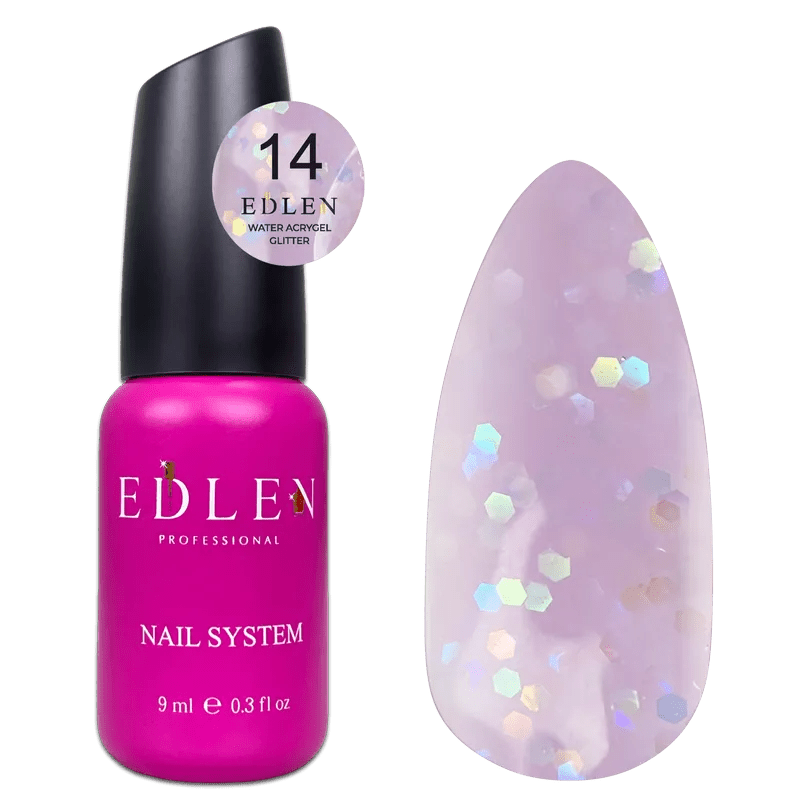 EDLEN Water Acrygel Glitter 14, 9 ml - Level Up Beauty Supply
