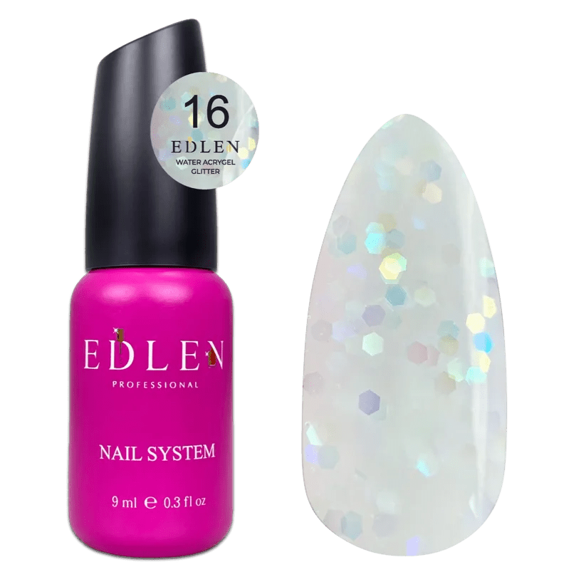 EDLEN Water Acrygel Glitter 16, 9 ml - Level Up Beauty Supply