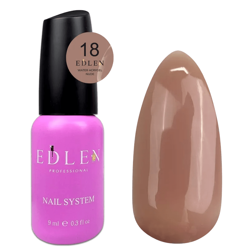 EDLEN Water Acrygel Nude 18, 9 ml - Level Up Beauty Supply