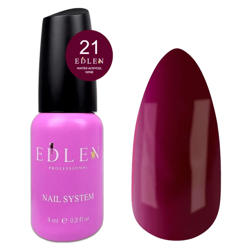 EDLEN Water Acrygel Wine 21, 9 ml - Level Up Beauty Supply