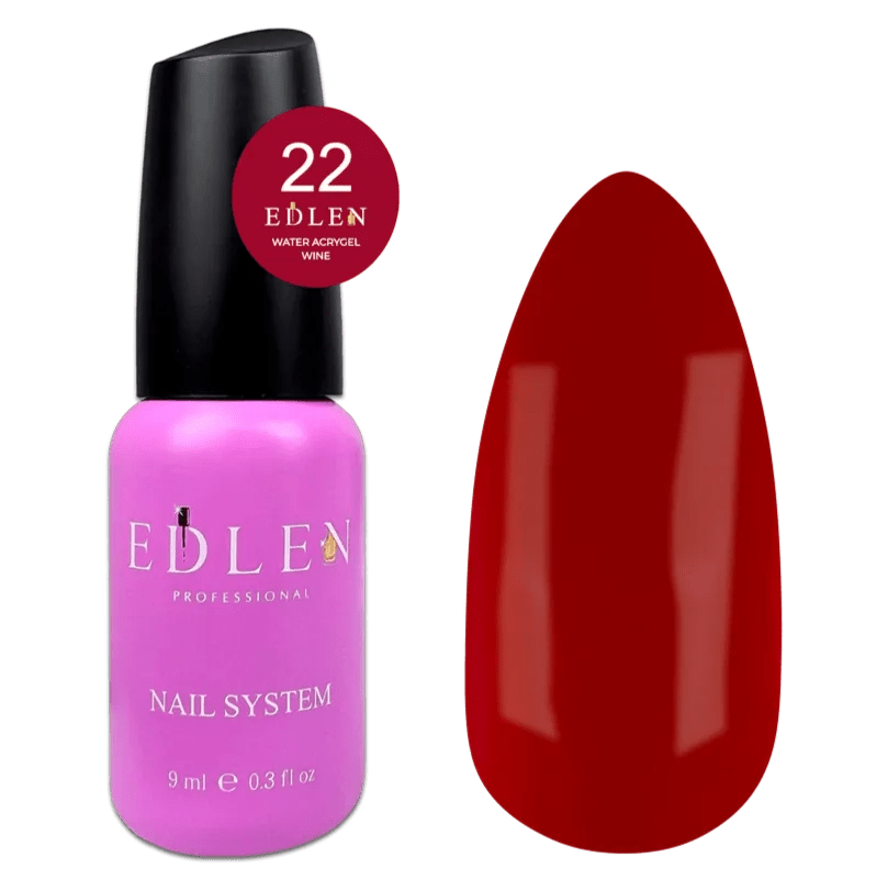 EDLEN Water Acrygel Wine 22, 9 ml - Level Up Beauty Supply